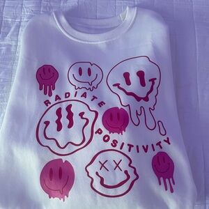 radiate positivity, graphic crewneck